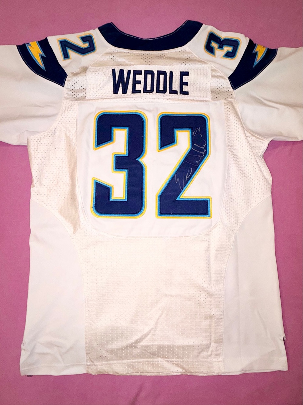 Authentic Autographed Eric Weddle San Diego Chargers Jersey – Size 40